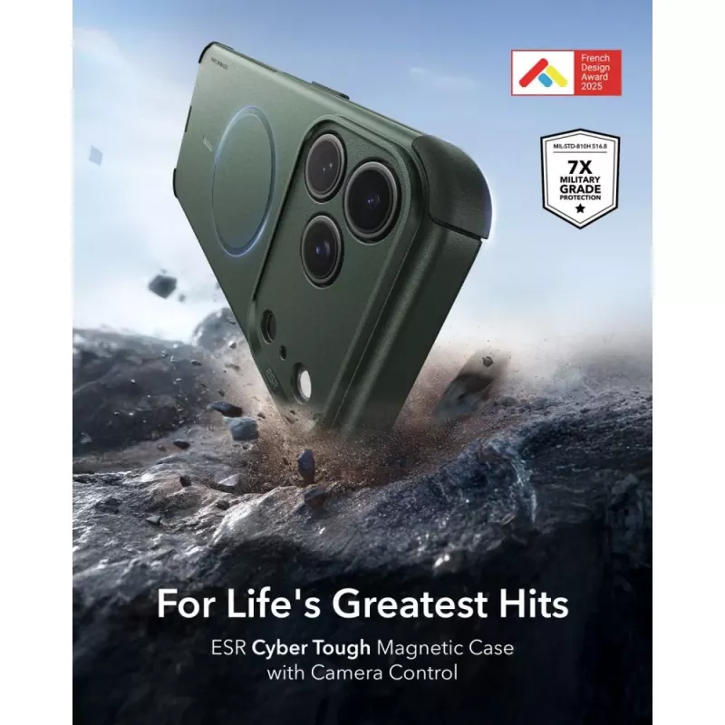 ESR Cyber Tough MagSafe Θήκη για iPhone 17 Pro / 18 Pro, Πράσινο