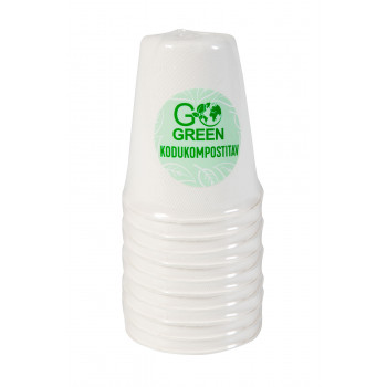Gogreen κομποστοποιήσιμα ποτήρια ζαχαροκάλαμου 250 ml, 10 τεμ.