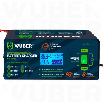 Wuber W14018 φορτιστής μπαταρίας αυτοκινήτου με μικροεπεξεργαστή, 10 A, 6-150 Ah, 2-24 V