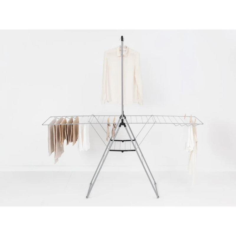 Brabantia HangOn Απλώστρα με ράβδο κρεμάστρας, 25 m, Metallic Grey