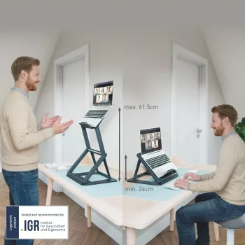 Leitz Ergo 2-in-1 Βάση laptop καθιστή-όρθια στάση, μαύρη (65890089)