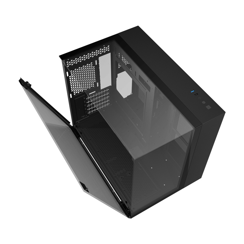 Darkflash TH285M Κουτί υπολογιστή Micro-ATX με σκληρυμένο γυαλί, μαύρο