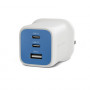 Targus HyperJuice Flex 65W GaN φορτιστής, 2x USB-C + 1x USB, Snorkel Blue (HJ1202BUEU)