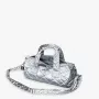 Τσάντα εβδομάδας LOQI Metallic – Ασημί Puffy (medium)