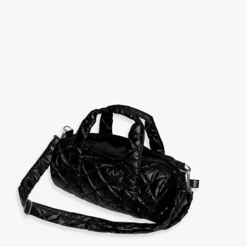 Τσάντα σαββατοκύριακου LOQI Metallic – Μαύρο Puffy (medium)