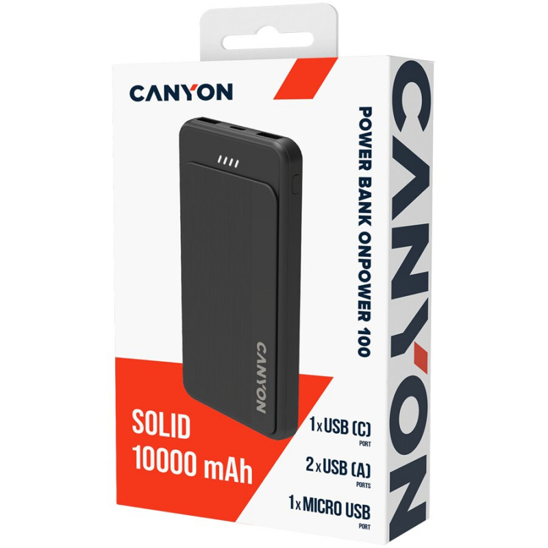 CANYON Powerbank OnPower 100 10000mAh μαύρο