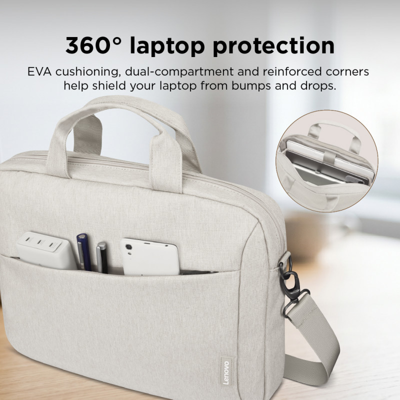 Lenovo T210 Toploader θήκη laptop έως 16 ίντσες, ιμάντας ώμου, μπεζ (GX41W44768)