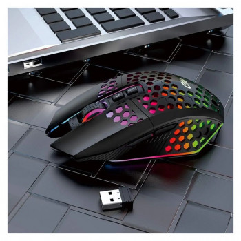 GameBox gaming ποντίκι RGB 2,4GHz ασύρματο κοίλη θήκη + φόρτιση USB 1600 DPI Μαύρο