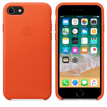 Apple iPhone 7/8/SE (2020)/SE (2022) δερμάτινη θήκη, Bright Orange
