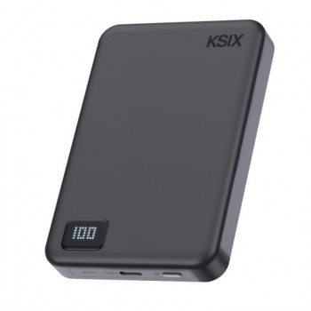 Ksix Powerbank Magslim 10000 mAh μαγνητικό 15W USB-C PD 20W ψηφιακή ένδειξη μαύρο
