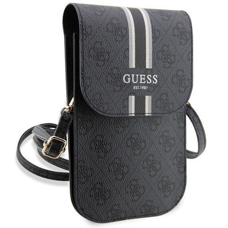 Guess 4G Stripe θήκη κινητού, μαύρη