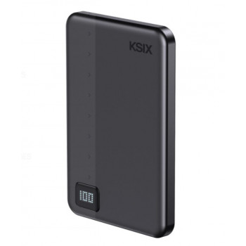 Ksix Powerbank Magslim 5000 mAh μαγνητικό USB-C PD 20W ψηφιακή οθόνη μαύρο