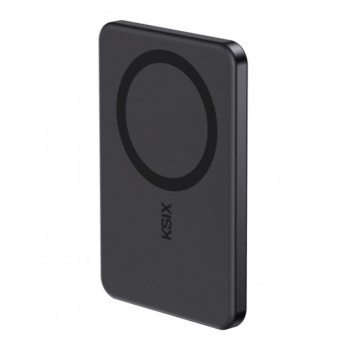 Ksix Powerbank Magslim 5000 mAh μαγνητικό USB-C PD 20W ψηφιακή οθόνη μαύρο