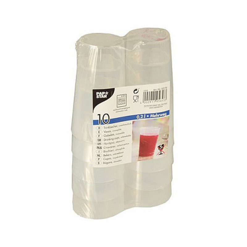 PAPSTAR ποτήρι πολλαπλών χρήσεων 6,5 cm 0,2 l διαφανές