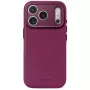 Decoded Leather Backcover - δερμάτινη θήκη για iPhone 18 Pro / 17 Pro, συμβατή με MagSafe (μελιτζανί)