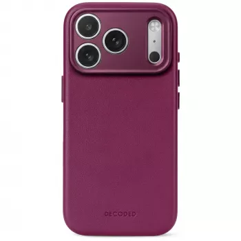 Decoded Leather Backcover – Θήκη δερμάτινη για iPhone 18 Pro Max / 17 Pro Max, συμβατή με MagSafe (μελιτζανί)