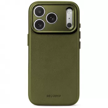 Decoded Leather Backcover – Θήκη δερμάτινη για iPhone 18 Pro Max / 17 Pro Max, συμβατή με MagSafe (βρύο πράσινο)