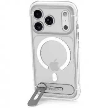 Decoded AntiMicrobial Hybrid Stand Backcover – Θήκη με βάση για iPhone 18 Pro Max / 17 Pro Max, συμβατή με MagSafe (frosted white)