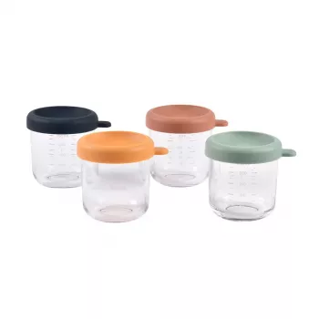 Beaba Σετ γυάλινων δοχείων με καπάκι 4 x 250 ml Sunrise