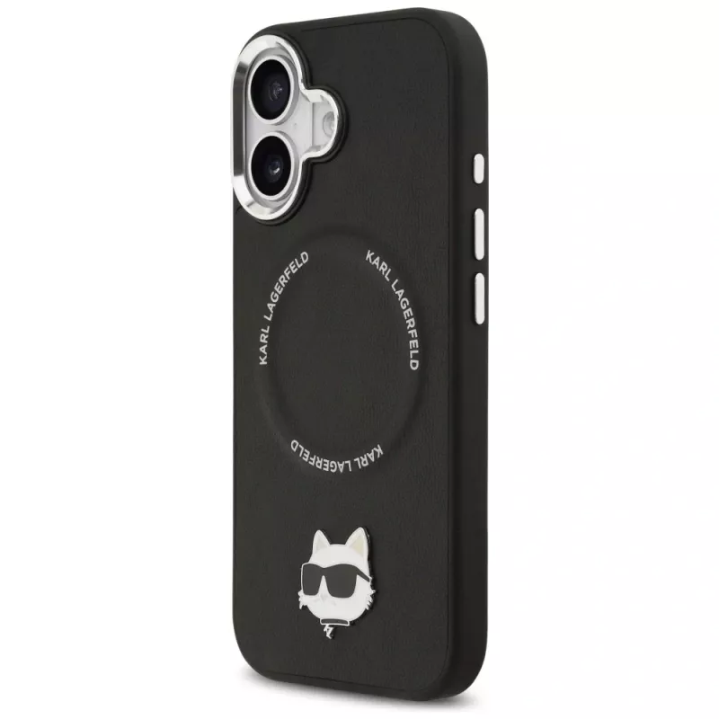 Θήκη Karl Lagerfeld Choupette Pin MagSafe για iPhone 17 μαύρο