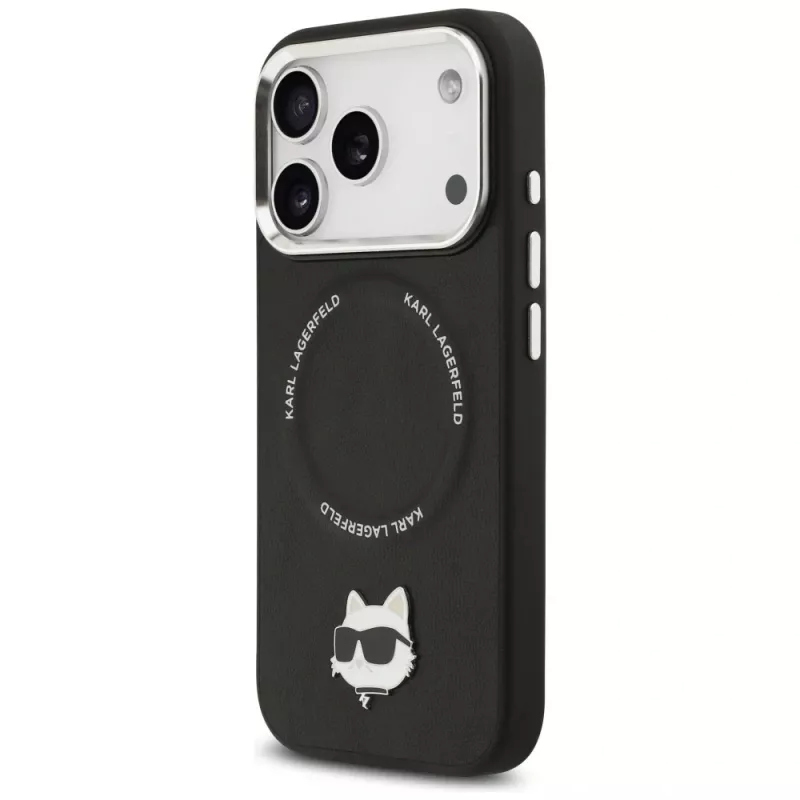 Θήκη Karl Lagerfeld Choupette Pin MagSafe για iPhone 17 Pro Max μαύρο