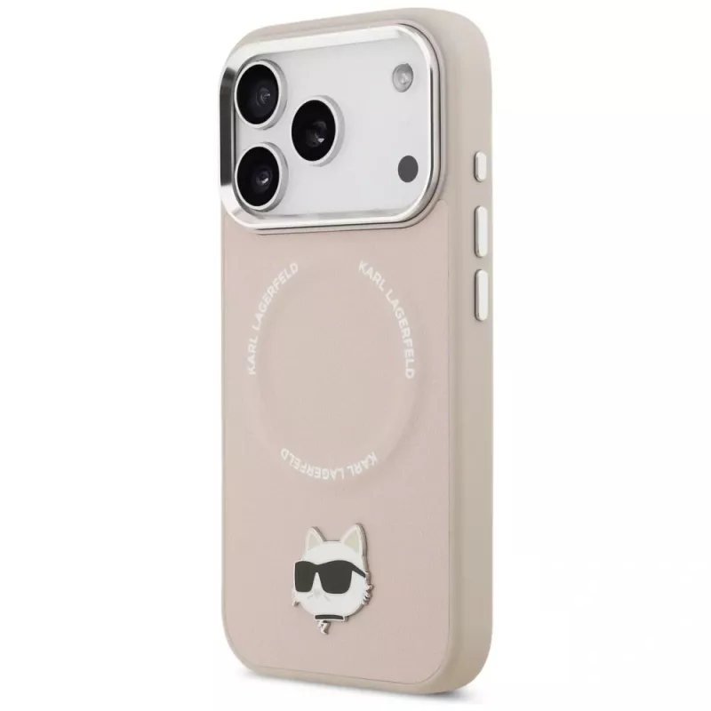 Θήκη Karl Lagerfeld Choupette Pin MagSafe για iPhone 17 Pro, ροζ