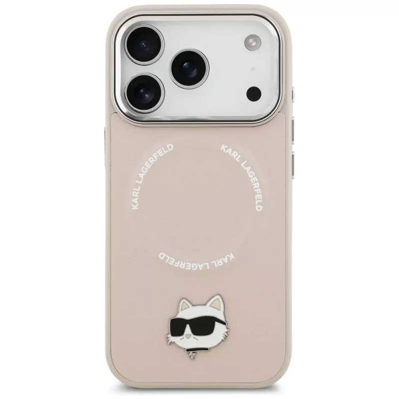 Θήκη Karl Lagerfeld Choupette Pin MagSafe για iPhone 17 Pro, ροζ