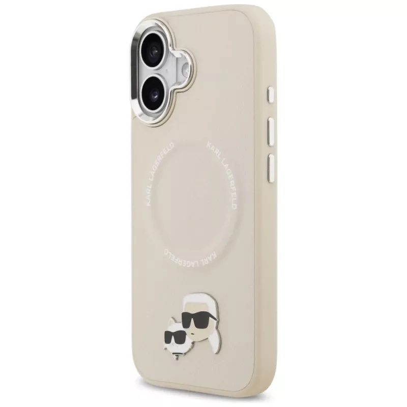 Θήκη Karl Lagerfeld Karl & Choupette Pins MagSafe για iPhone 17, μπεζ