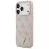 Guess δερμάτινη 4G Triangle Strass θήκη MagSafe για iPhone 18 Pro / 17 Pro, ροζ