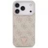 Guess δερμάτινη 4G Triangle Strass θήκη MagSafe για iPhone 18 Pro / 17 Pro, ροζ