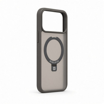 Evelatus Shield Θήκη με MagSafe & βάση για Apple iPhone 18 Pro Max, ματ δακτύλιος, γκρι καπνού