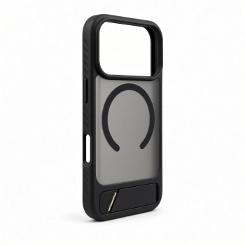 Evelatus Θήκη MagSafe με επίστρωση καουτσούκ και βάση για Apple iPhone 18 Pro, μαύρο