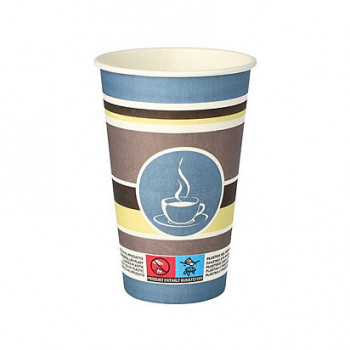 STARPAK Ποτήρι καφέ μίας χρήσης 8 cm 0,3 l λευκό, κόκκινο, κίτρινο, γκρι