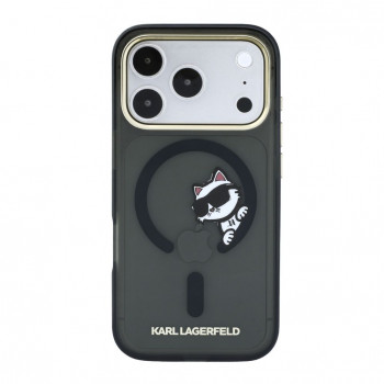 Karl Lagerfeld HC MagSafe IML Peekaboo Print & Metal Frame θήκη για Apple iPhone 18 Pro, μαύρο
