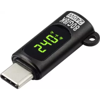 Renkforce Προσαρμογέας USB-C® [1x βύσμα USB-C® - 1x υποδοχή USB-C® (Power Delivery)] Ένδειξη LED φόρτισης (τάση/ρεύμα/ισχύς), 8K UHD
