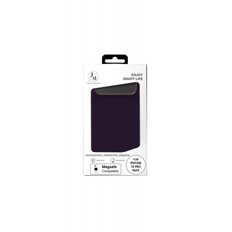 Just Must JM Θήκη δερμάτινη με MagSafe για iPhone 18 Pro Max, μωβ