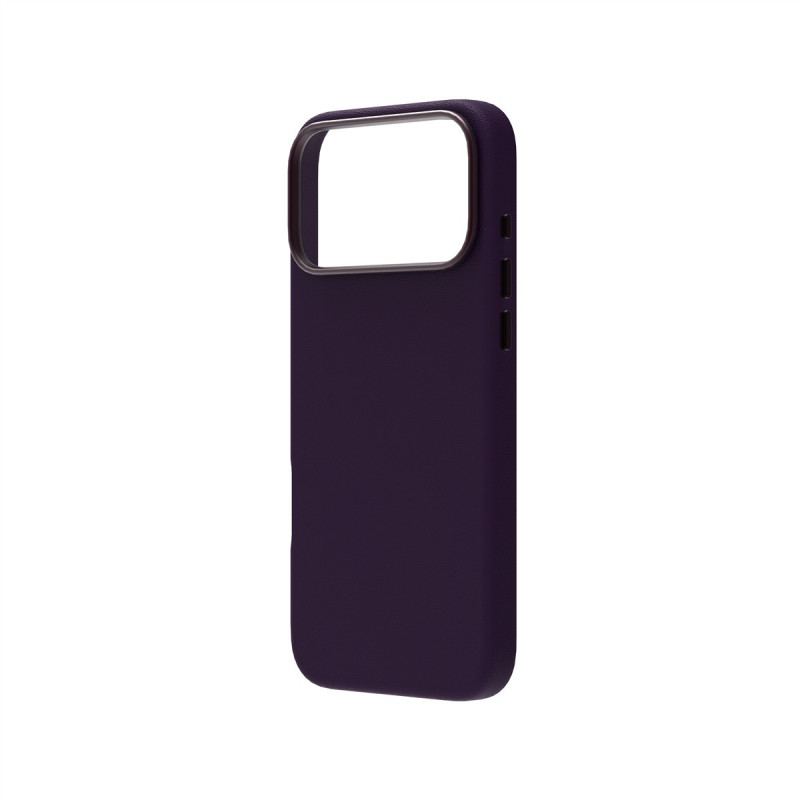 Just Must JM Θήκη δερμάτινη με MagSafe για iPhone 18 Pro Max, μωβ