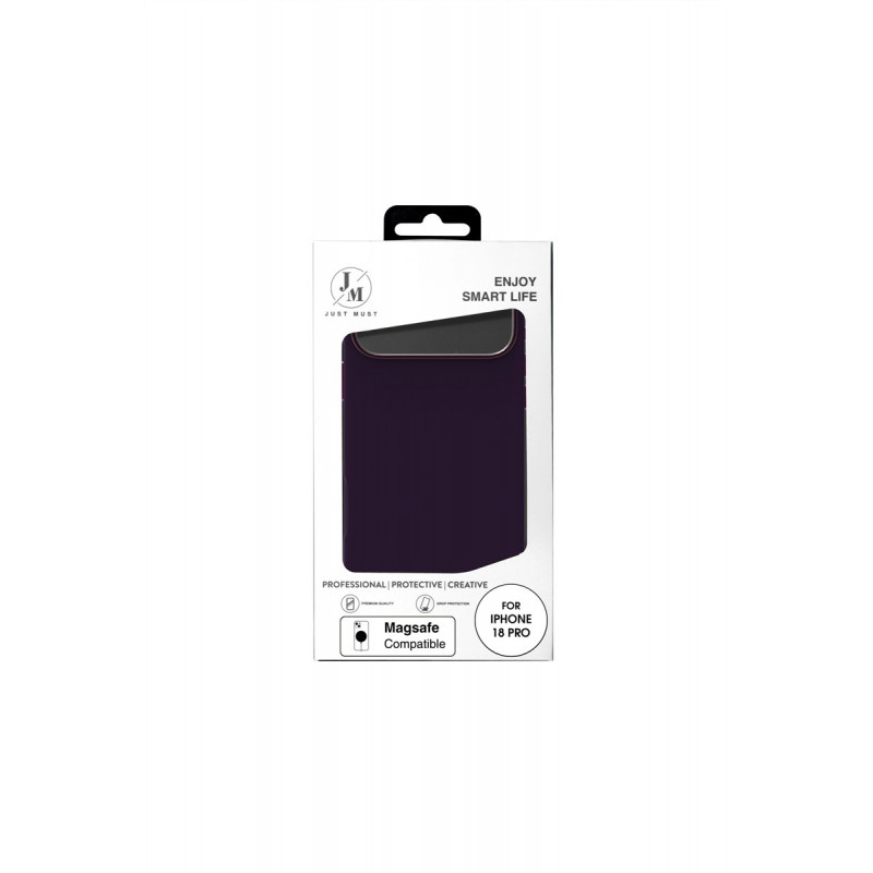 Just Must JM Θήκη δερμάτινη με MagSafe για iPhone 18 Pro, μωβ