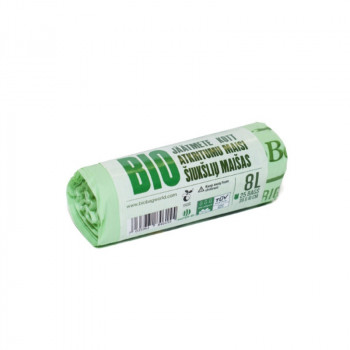 BioBag Βιοδιασπώμενες σακούλες απορριμμάτων 8 l, 39x41 cm, 15 Mikron, 25 τεμ. ανά ρολό, πράσινες