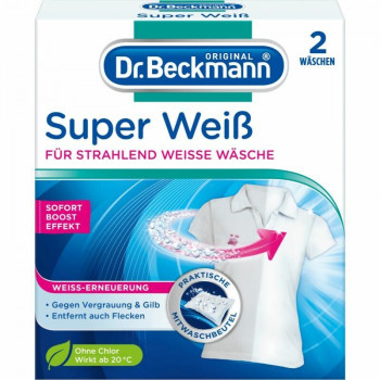 Dr. Beckmann “Super White” απορρυπαντικό πλυντηρίου για λεύκανση, 2 x 40 g