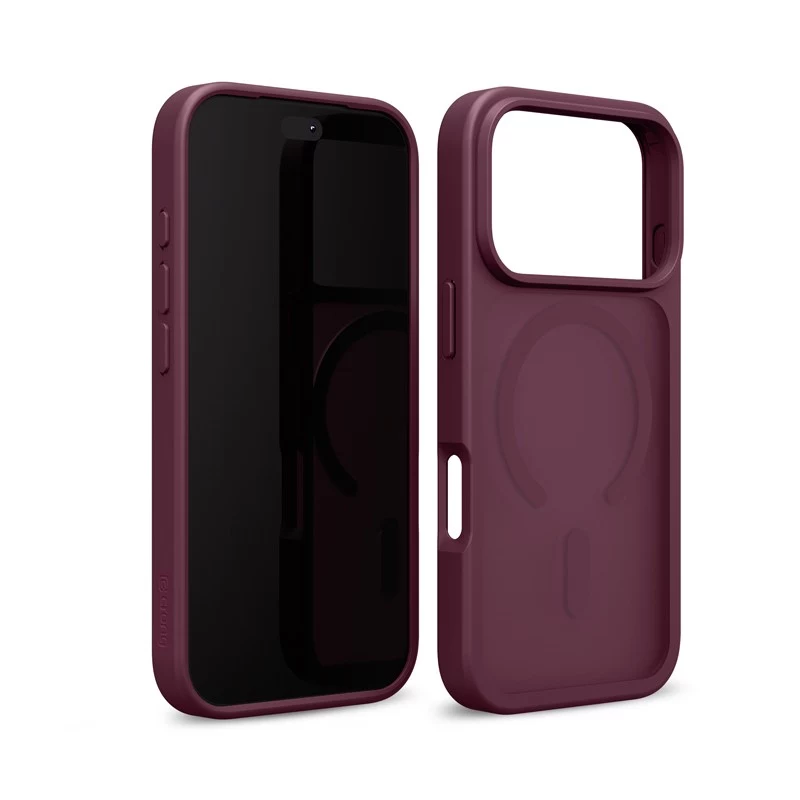 Crong Matte Magnetic MagSafe θήκη για iPhone 18 Pro / 17 Pro, Βυσσινί
