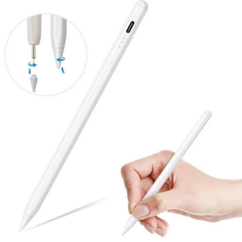 WoW Universal Touch Stylus γραφίδα για χωρητικές ταμπλέτες και smartphones με λειτουργία φόρτισης USB, Λευκή