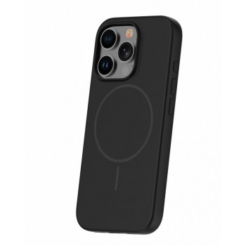 iLike Apple iPhone 16 Pro Max θήκη σιλικόνης Soft Touch με μαγνήτη, μαύρη