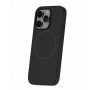 iLike Apple iPhone 16 Pro Max θήκη σιλικόνης Soft Touch με μαγνήτη, μαύρη