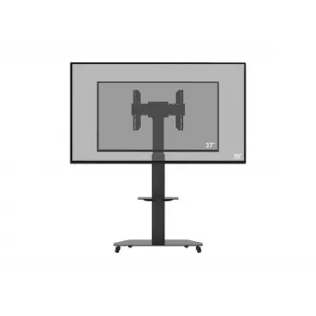 celexon Professional Adjust-3770MP Τροχήλατη βάση τηλεόρασης για επίπεδες οθόνες 32-70 ιντσών (81,3-177,8 cm), ανοδιωμένο αλουμίνιο και σατινέ γυαλί, μαύρο
