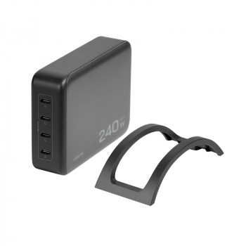 Logilink φορτιστής γραφείου USB-C, 240 W, GaN, 4 θυρών, 4x USB-C (PD), μαύρο