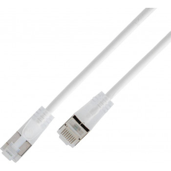 Wirewin SLIM Cat6a U/UTP ελαφρύ καλώδιο patch, 10 Gigabit, 7,5 m, διαφανή βύσματα (SLIM-L-UU-K6A-TL 7.5 WT)