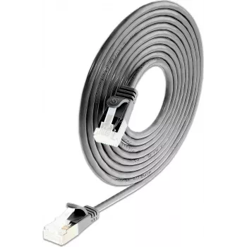 Wirewin SLIM Cat6a 10 Gigabit U/FTP ελαφρύ καλώδιο patch, στρογγυλό, Ø 3,8 mm, 0,15 m, Μαύρο