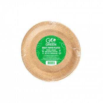 Gogreen Go Green Πιάτα από χαρτί kraft Ø18 cm, 20 τεμ.
