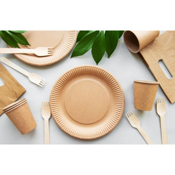 Gogreen Go Green Πιάτα από χαρτί kraft Ø18 cm, 20 τεμ.